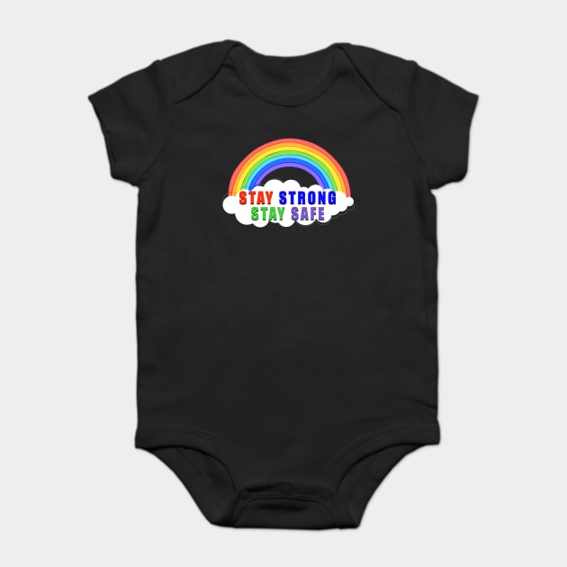 Stay Strong Stay Safe Rainbow Solidarity Awareness Baby Bodysuit by creative